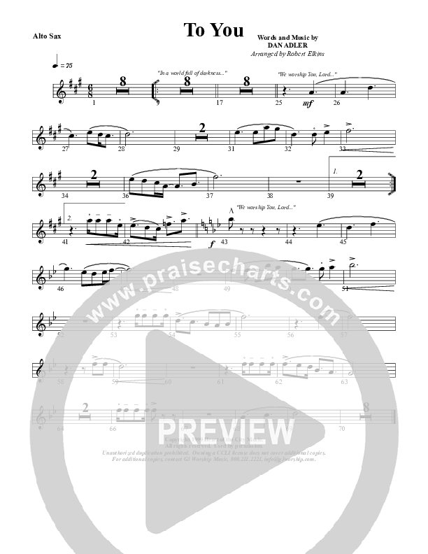 To You Alto Sax (G3 Worship)
