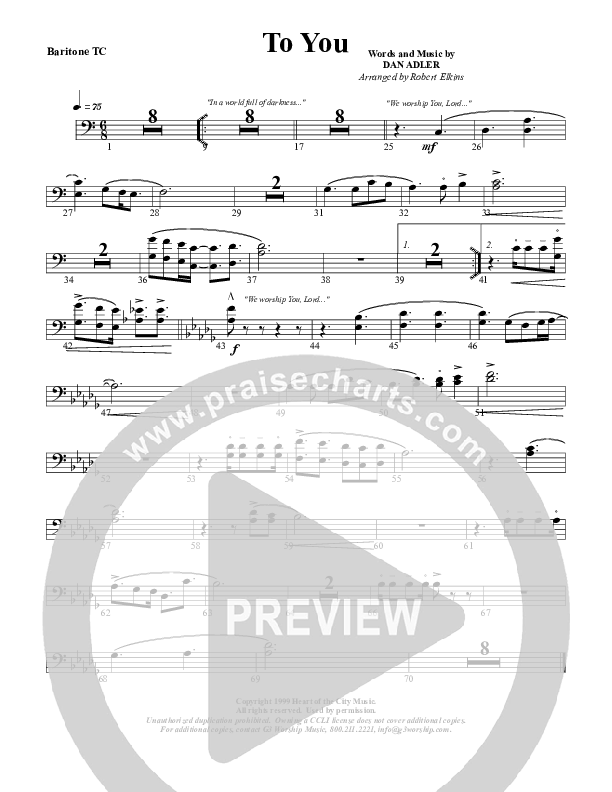 To You Baritone TC (G3 Worship)