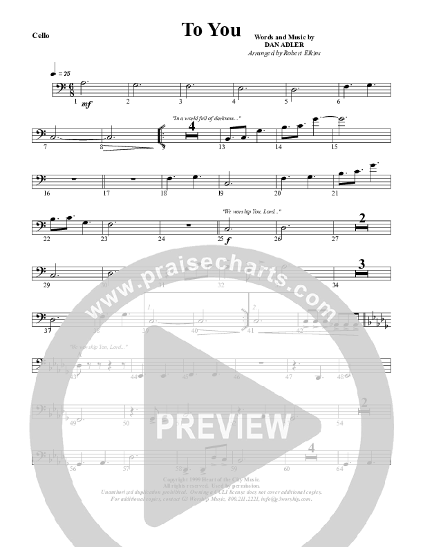 To You Cello (G3 Worship)