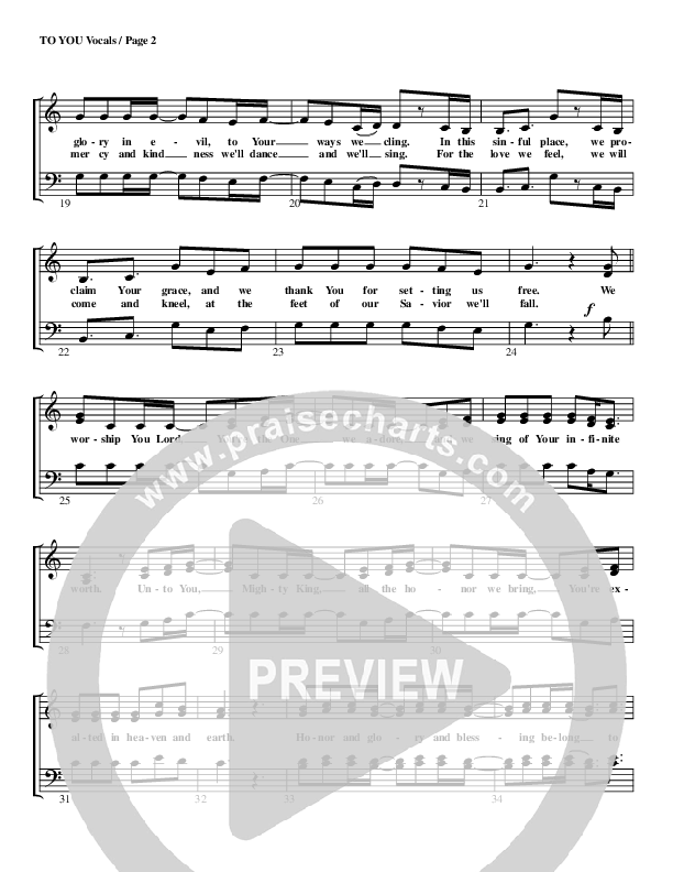 To You Choir Sheet (G3 Worship)