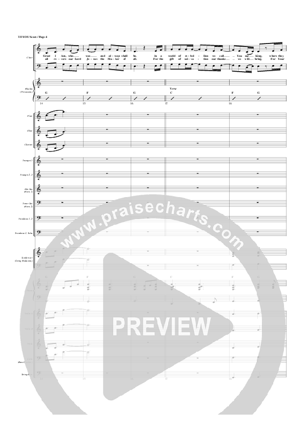 To You Conductor's Score (G3 Worship)