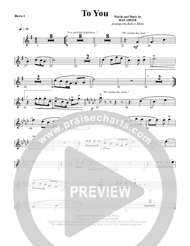 To You French Horn 1 (G3 Worship)