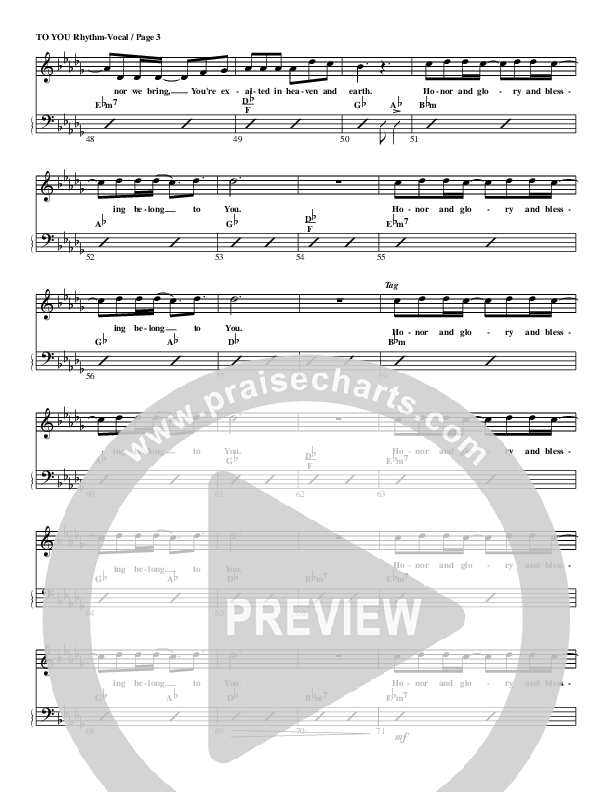 To You Rhythm/Vocal (G3 Worship)