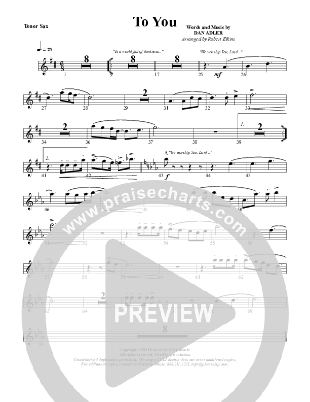 To You Tenor Sax 2 (G3 Worship)