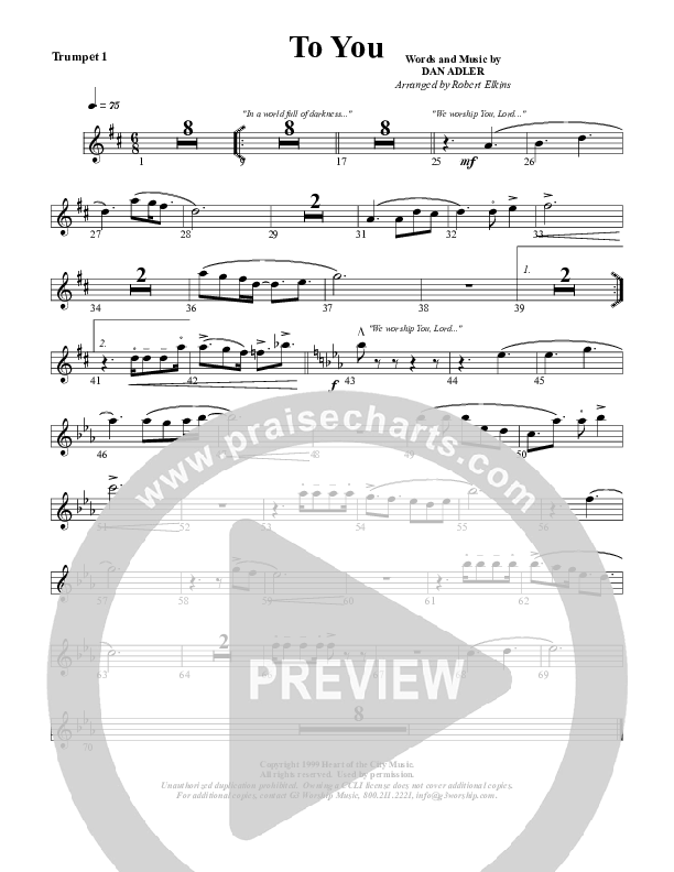 To You Trumpet 1 (G3 Worship)