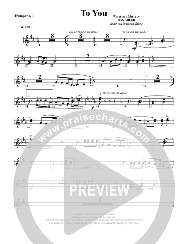To You Trumpet 2/3 (G3 Worship)