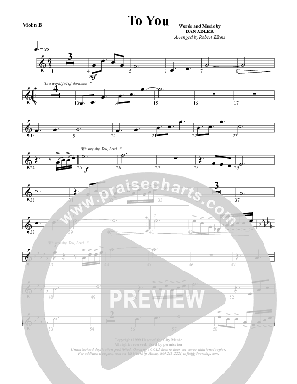 To You Violin 2 (G3 Worship)