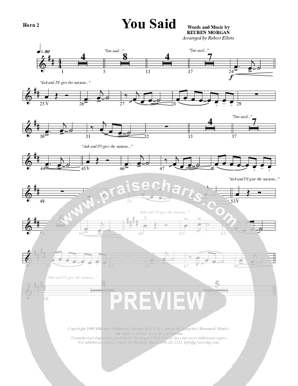You Said French Horn 2 (G3 Worship)