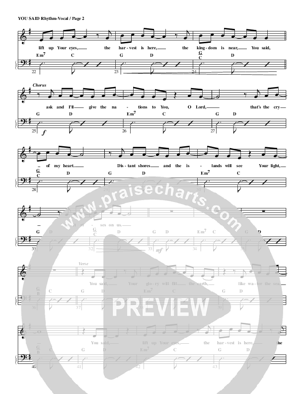 You Said Rhythm/Vocal (G3 Worship)