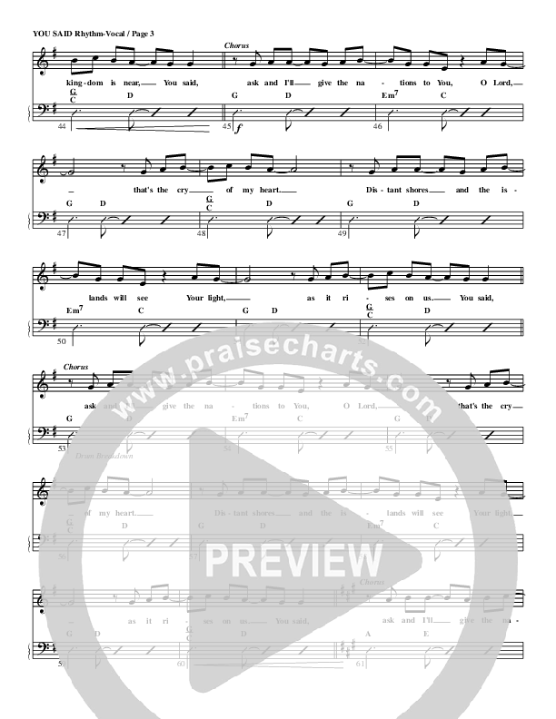 You Said Rhythm/Vocal (G3 Worship)