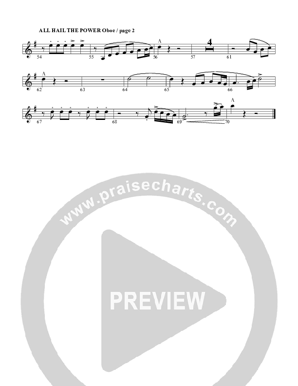 All Hail The Power Of Jesus Name Oboe (G3 Worship)