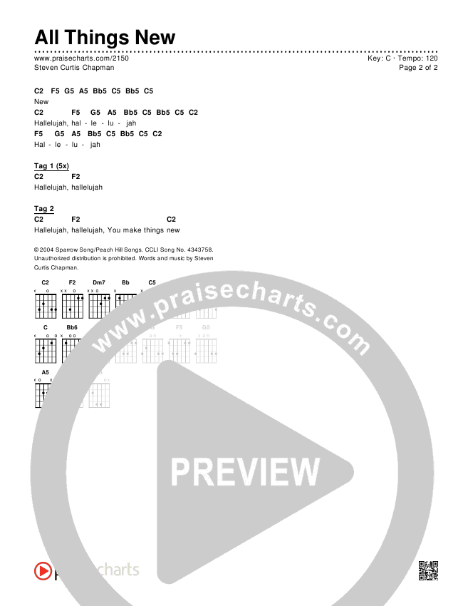 All Things New Chords & Lyrics (Steven Curtis Chapman)