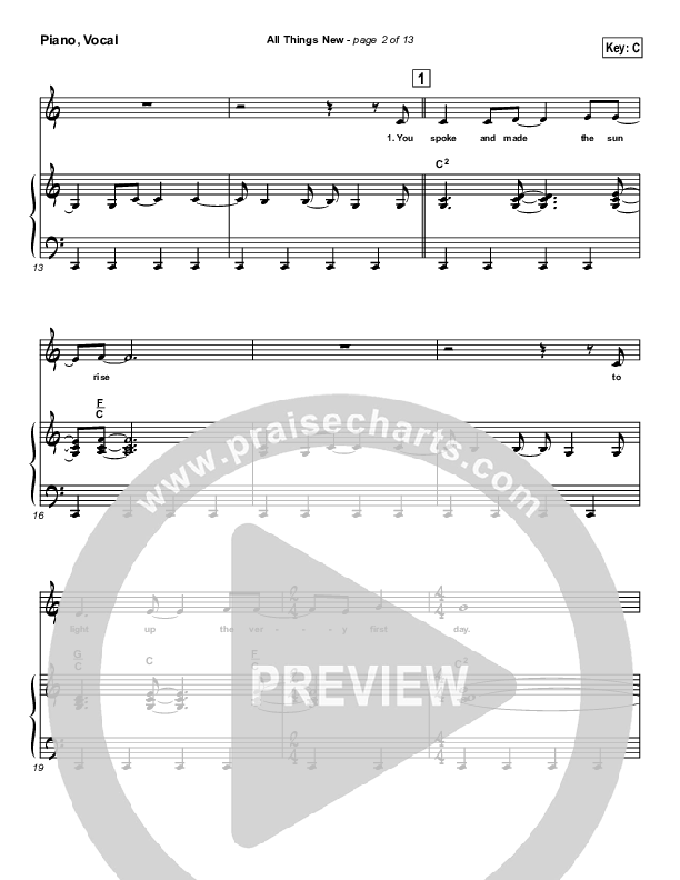 All Things New Piano/Vocal & Lead (Steven Curtis Chapman)