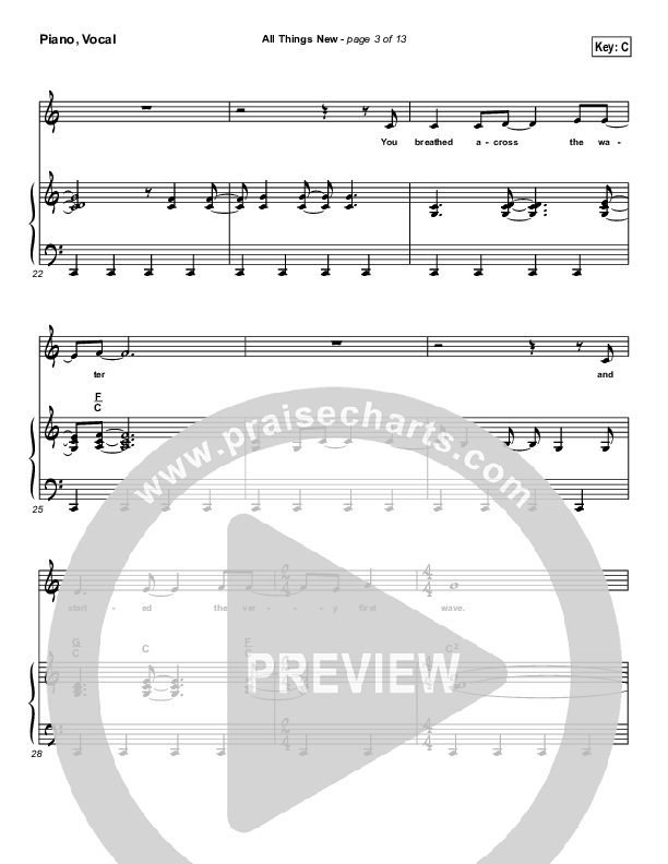 All Things New Piano/Vocal & Lead (Steven Curtis Chapman)