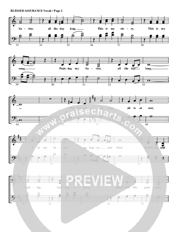 Blessed Assurance Choir Sheet (G3 Worship)