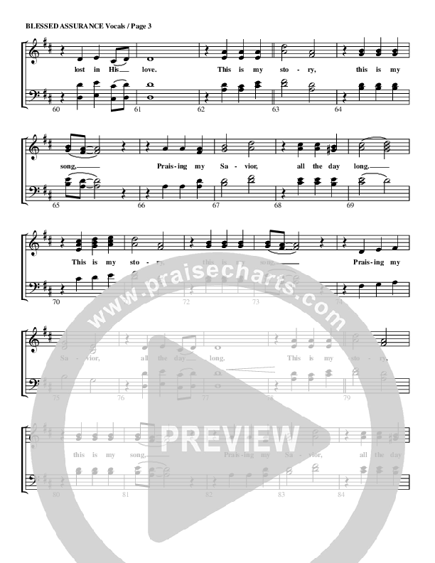 Blessed Assurance Choir Sheet (G3 Worship)