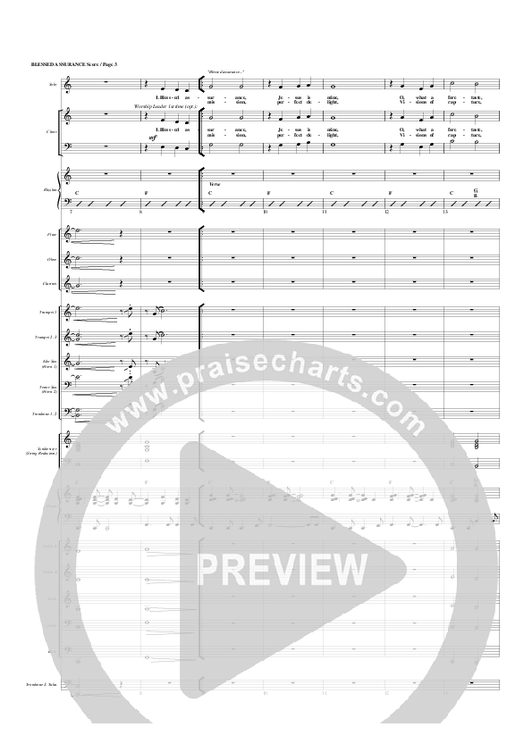 Blessed Assurance Conductor's Score (G3 Worship)
