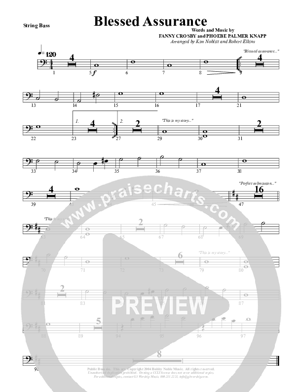 Blessed Assurance Double Bass (G3 Worship)