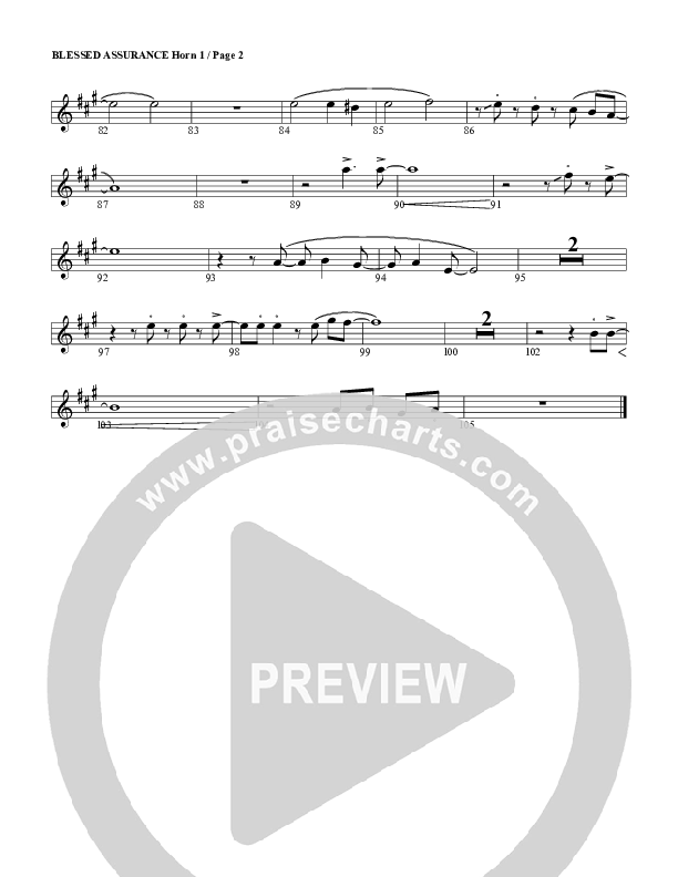 Blessed Assurance French Horn 1 (G3 Worship)