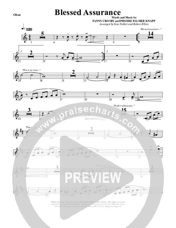 Blessed Assurance Oboe (G3 Worship)