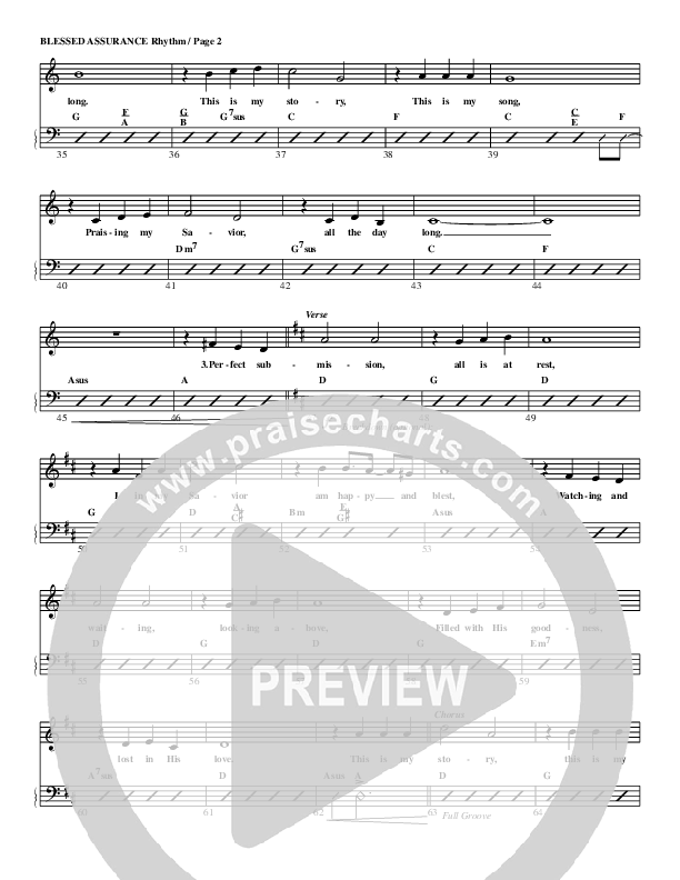 Blessed Assurance Rhythm Chart (G3 Worship)