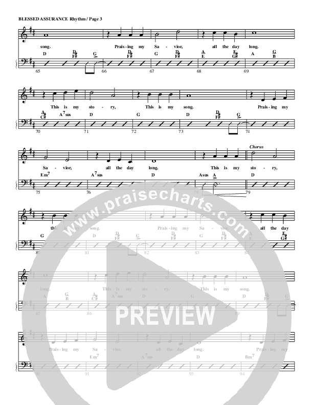 Blessed Assurance Rhythm Chart (G3 Worship)