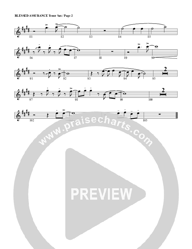 Blessed Assurance Tenor Sax 2 (G3 Worship)