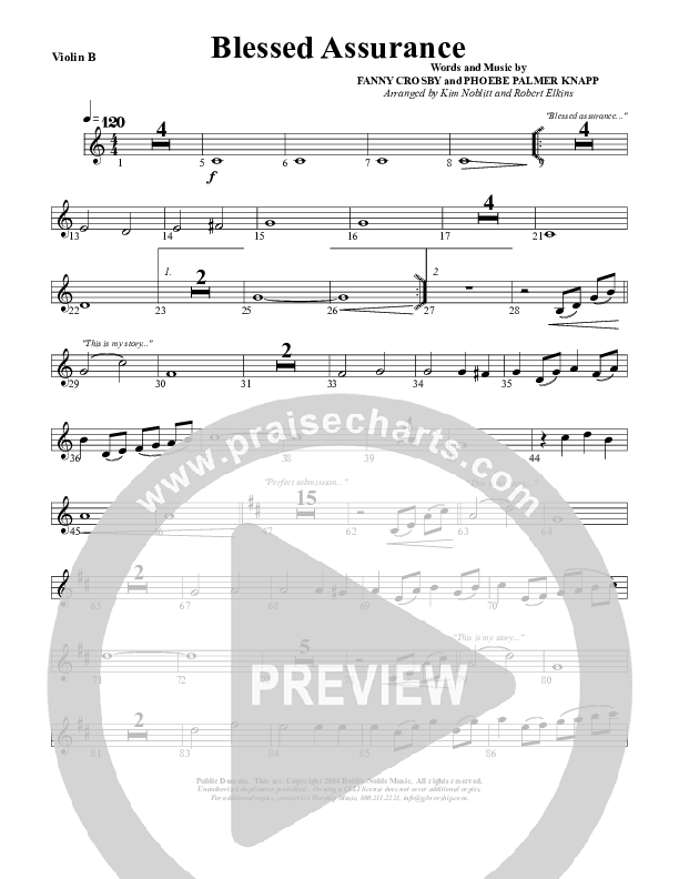 Blessed Assurance Violin 2 (G3 Worship)