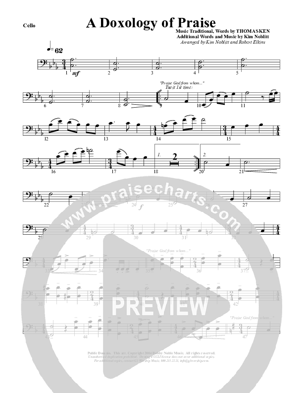 A Doxology Of Praise Cello (G3 Worship)