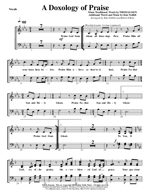 A Doxology Of Praise Choir Sheet (G3 Worship)