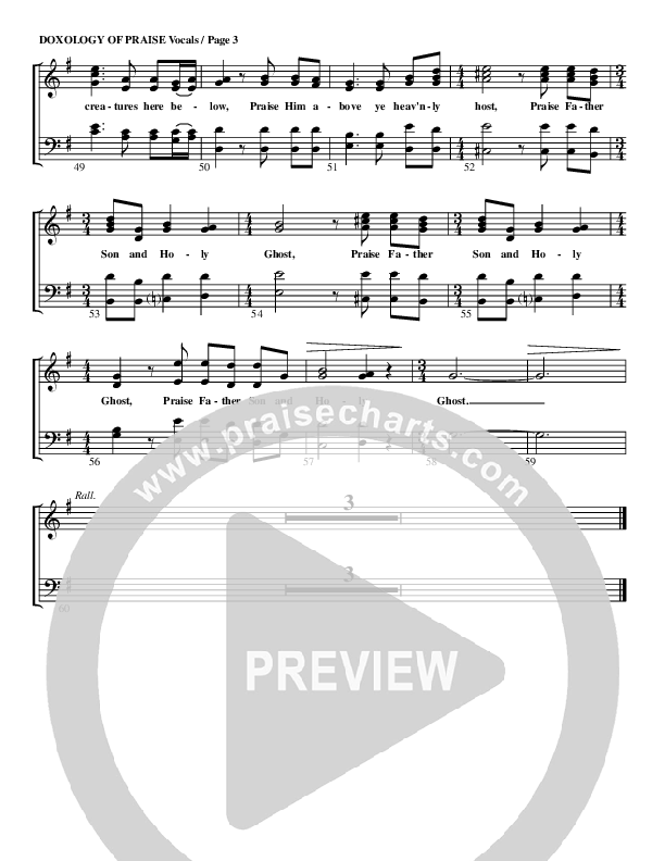 A Doxology Of Praise Choir Sheet (G3 Worship)