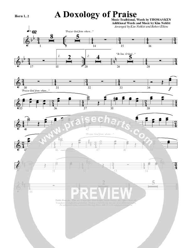 A Doxology Of Praise French Horn 1/2 (G3 Worship)