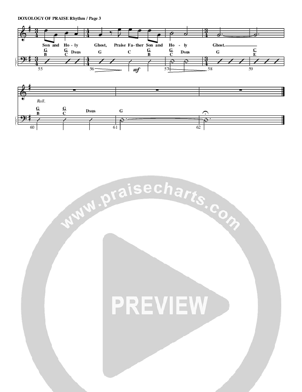 A Doxology Of Praise Rhythm Chart (G3 Worship)