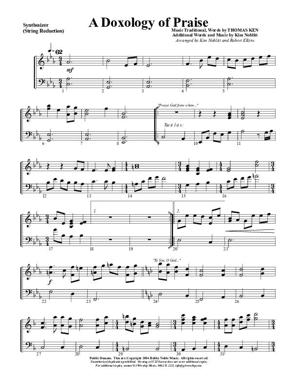 A Doxology Of Praise Synth Strings (G3 Worship)