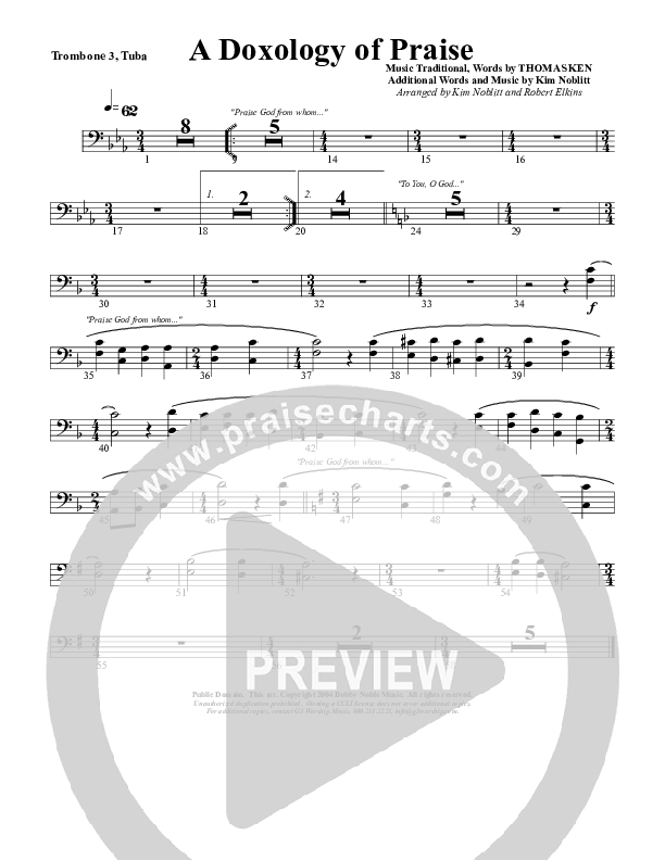 A Doxology Of Praise Trombone 3/Tuba (G3 Worship)