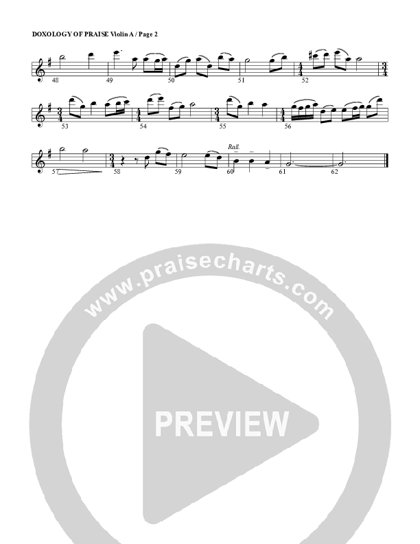 A Doxology Of Praise Violin 1 (G3 Worship)