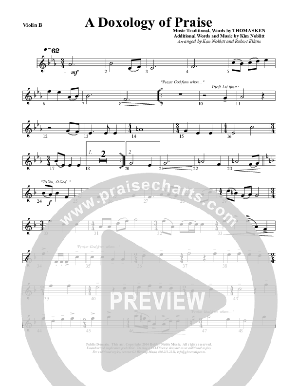 A Doxology Of Praise Violin 2 (G3 Worship)