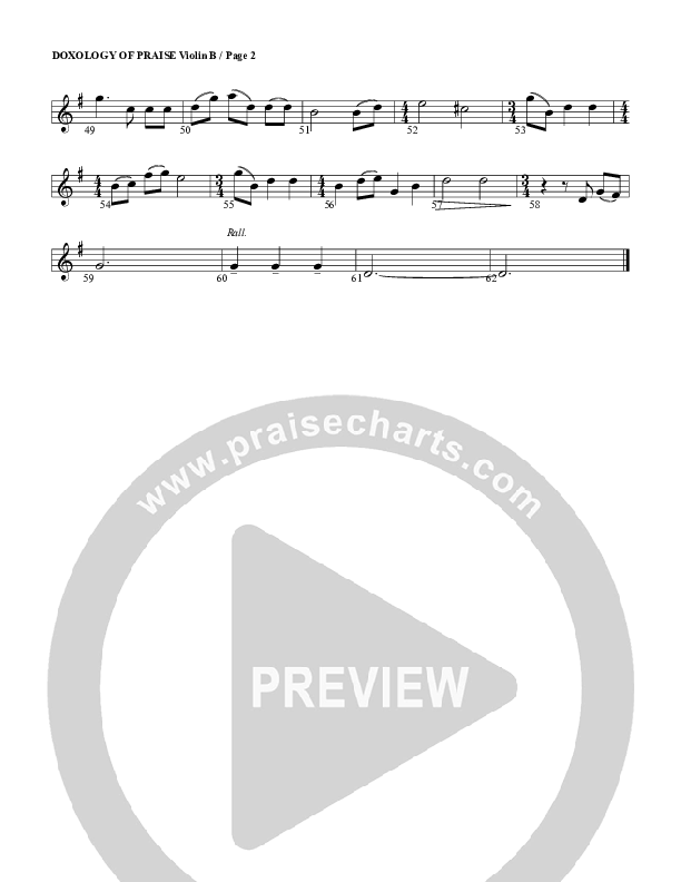 A Doxology Of Praise Violin 2 (G3 Worship)