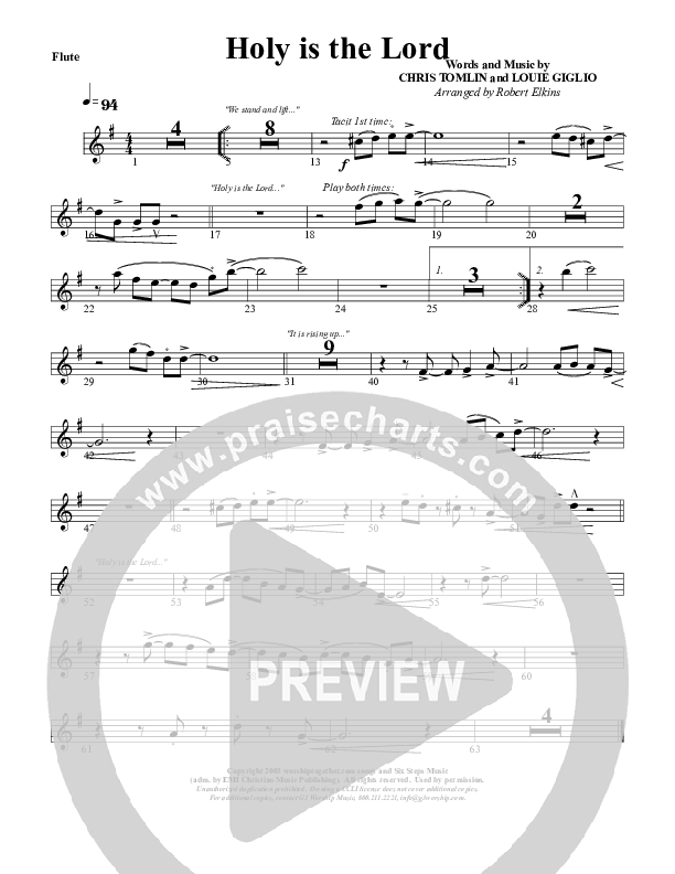 Holy Is The Lord Flute (G3 Worship)