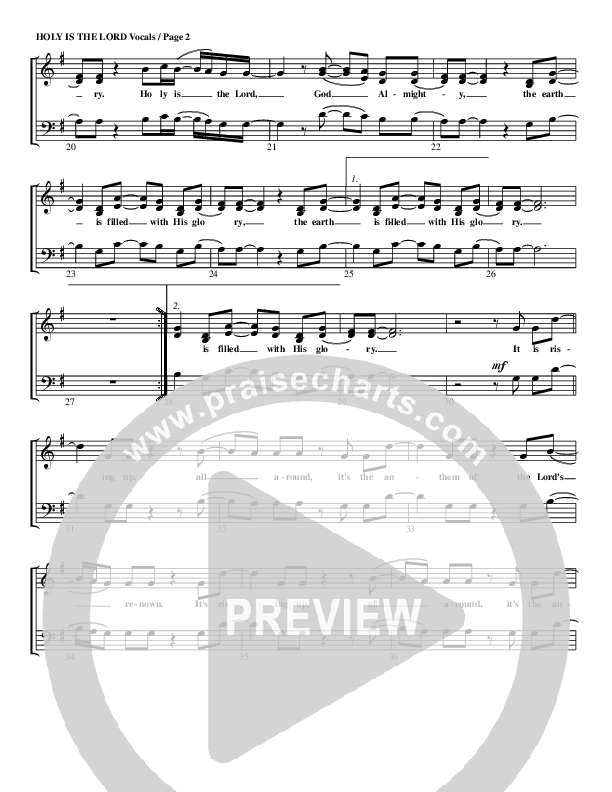 Holy Is The Lord Lead Sheet (G3 Worship)