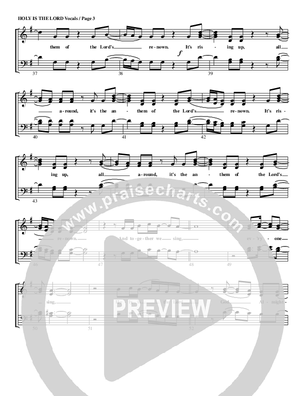 Holy Is The Lord Lead Sheet (G3 Worship)