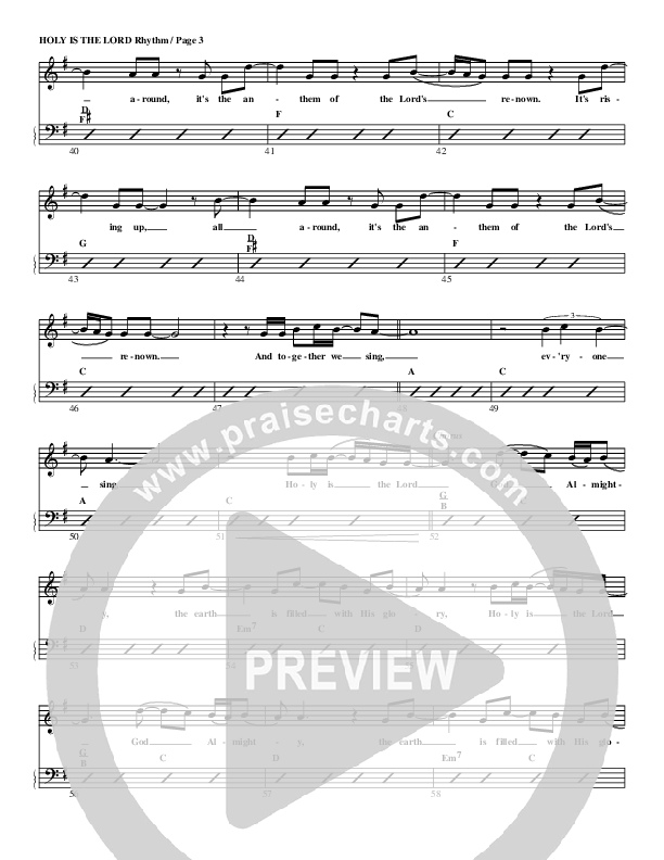 Holy Is The Lord Rhythm/Vocal (G3 Worship)
