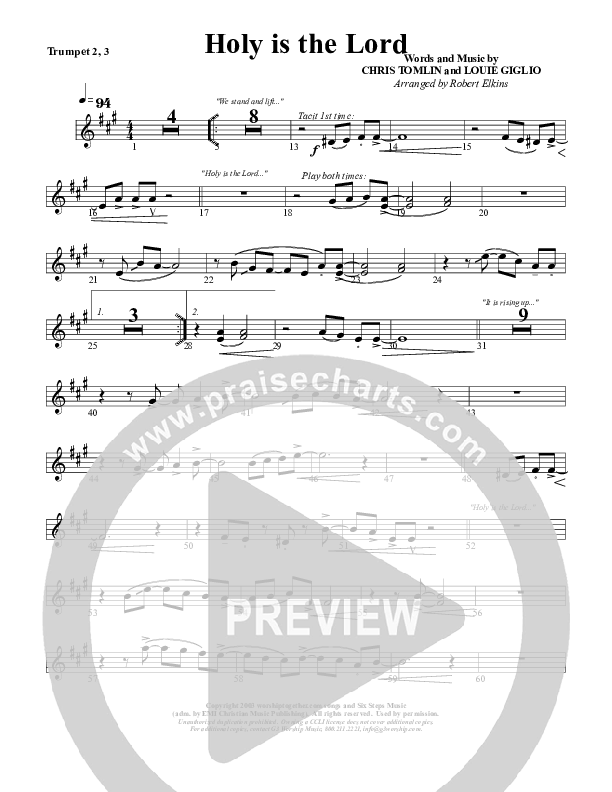 Holy Is The Lord Trumpet 2/3 (G3 Worship)