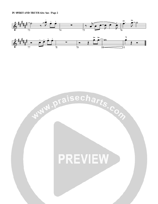 In Spirit And Truth Alto Sax (G3 Worship)
