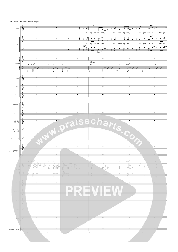 In Spirit And Truth Conductor's Score (G3 Worship)