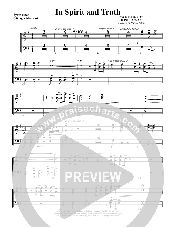 In Spirit And Truth Synth Strings (G3 Worship)