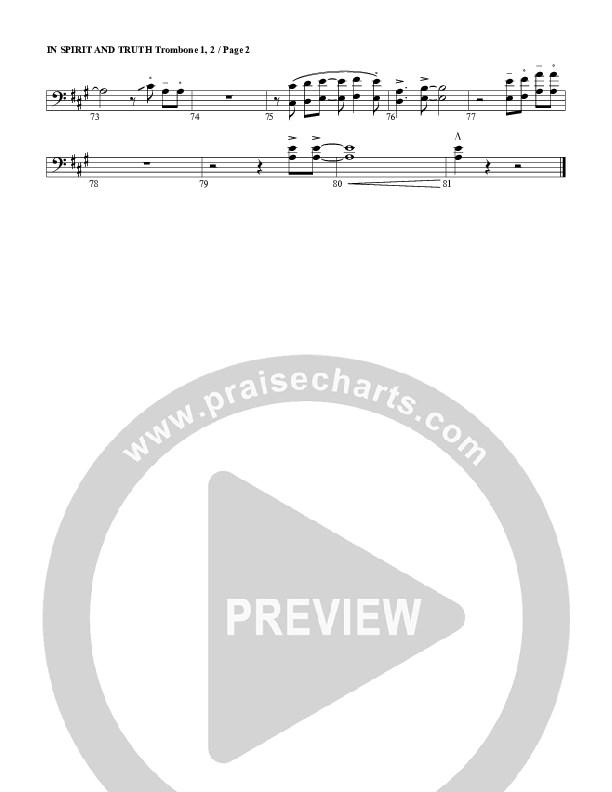 In Spirit And Truth Trombone 1/2 (G3 Worship)