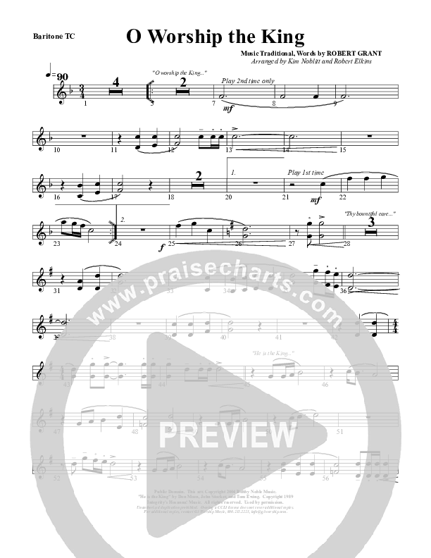 O Worship The King Baritone TC (G3 Worship)