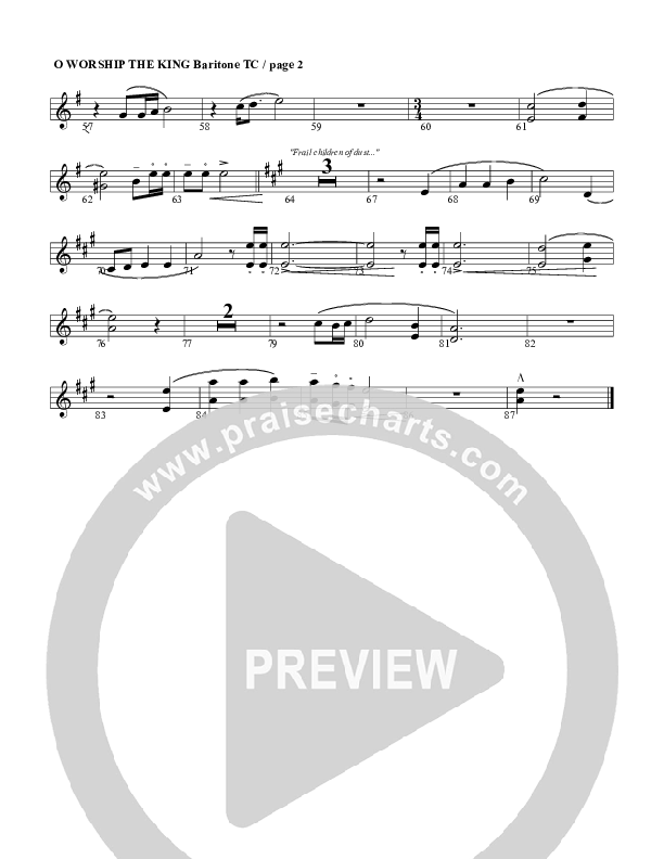 O Worship The King Baritone TC (G3 Worship)