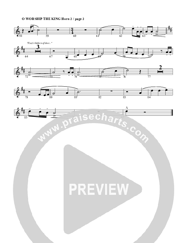 O Worship The King French Horn 2 (G3 Worship)